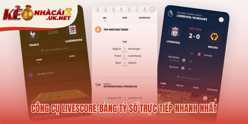 Bảng tỷ số livescore trực tiếp loại bỏ mọi độ trễ